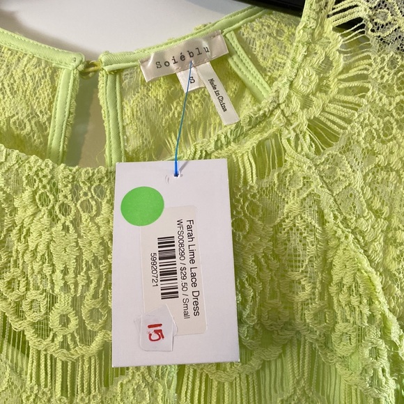Farrah Lime Lace Dress NWT - Picture 2 of 3